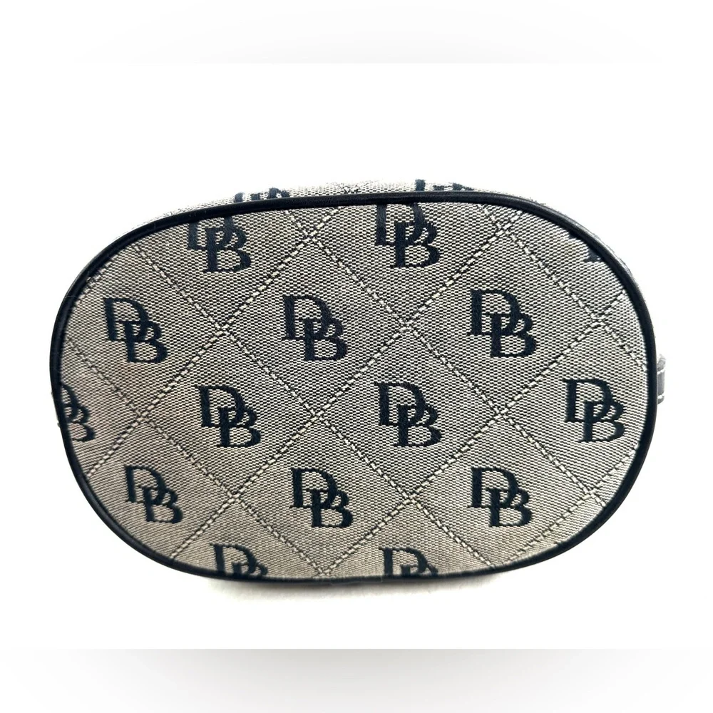 Dooney Bourke Vintage Black White Signature Jacquard Small Shoulder Bag Charm - Picture 5 of 10